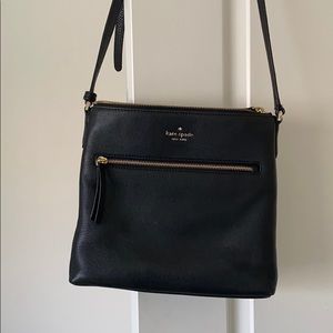 Kate Spade black leather cross body purse
